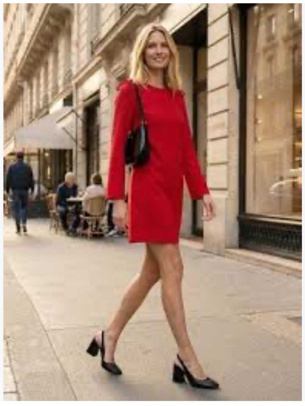CeCe Vibrant Red Long Sleeve Shift Dress with Shoulder Ties